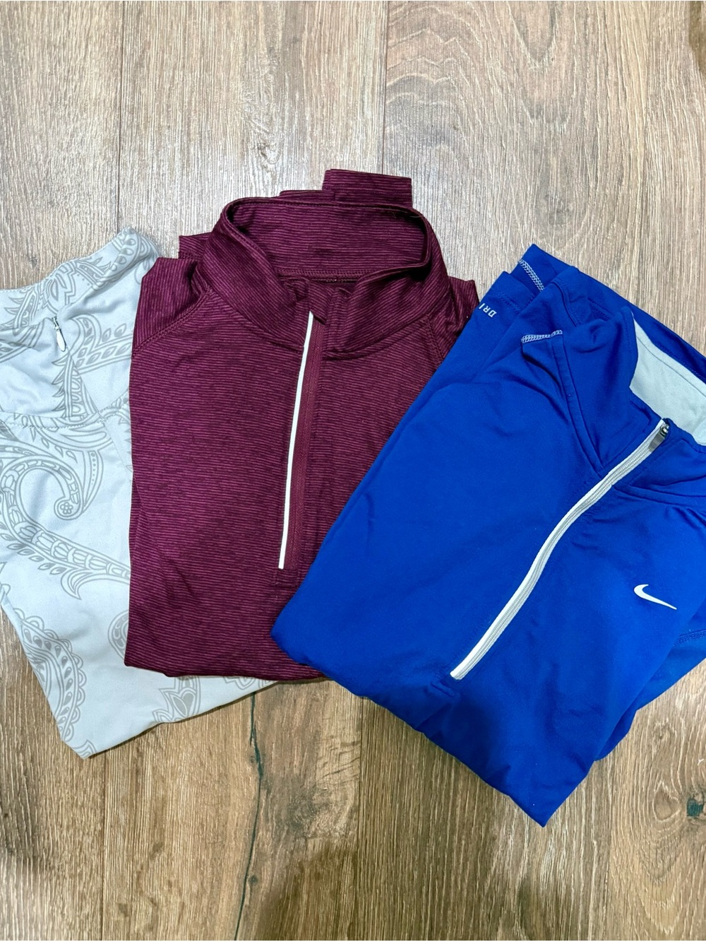 LOT (3) 1/2 Zip Pullover Athletic Long Sleeve Tops